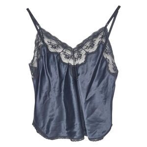 Barbizon Vintage 90s Y2K Black Lace Cami Top Satin Size Medium